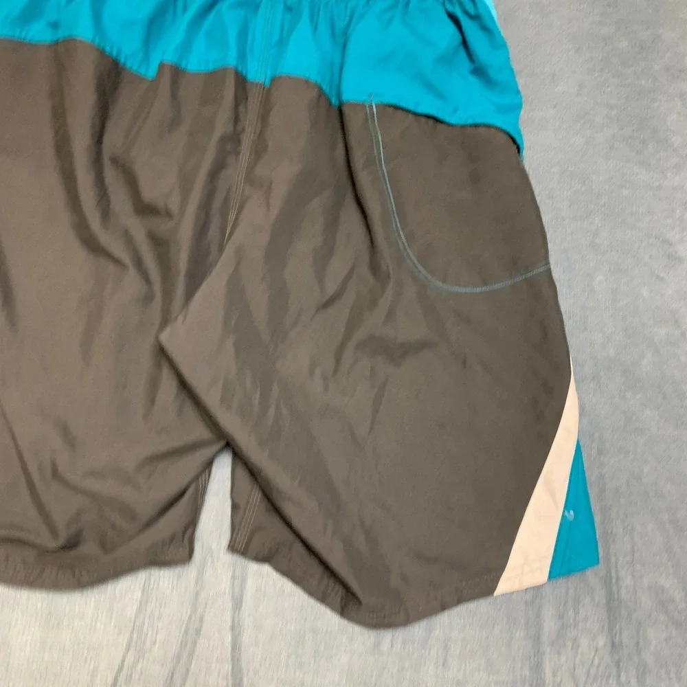Nike Swim Trunks Board Shorts Mens S Blue Black Elastic Waist Logo Beach Summer